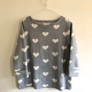Gray Hearts Pullover Sweater